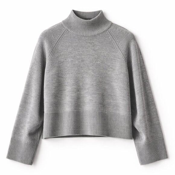 Quince Sweaters - Quince Australian Merino Wool Cropped Mock Neck Sweater